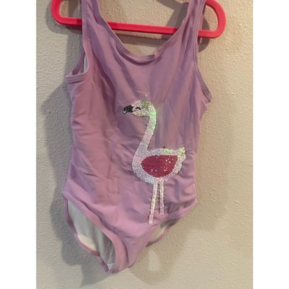 Carter’s Purple Flamingo Sequin Swimsuit Sz 7